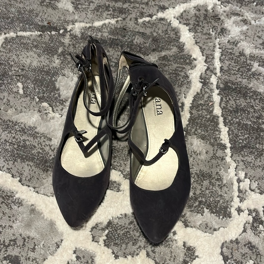 Gray Velvet Flats -Dressy